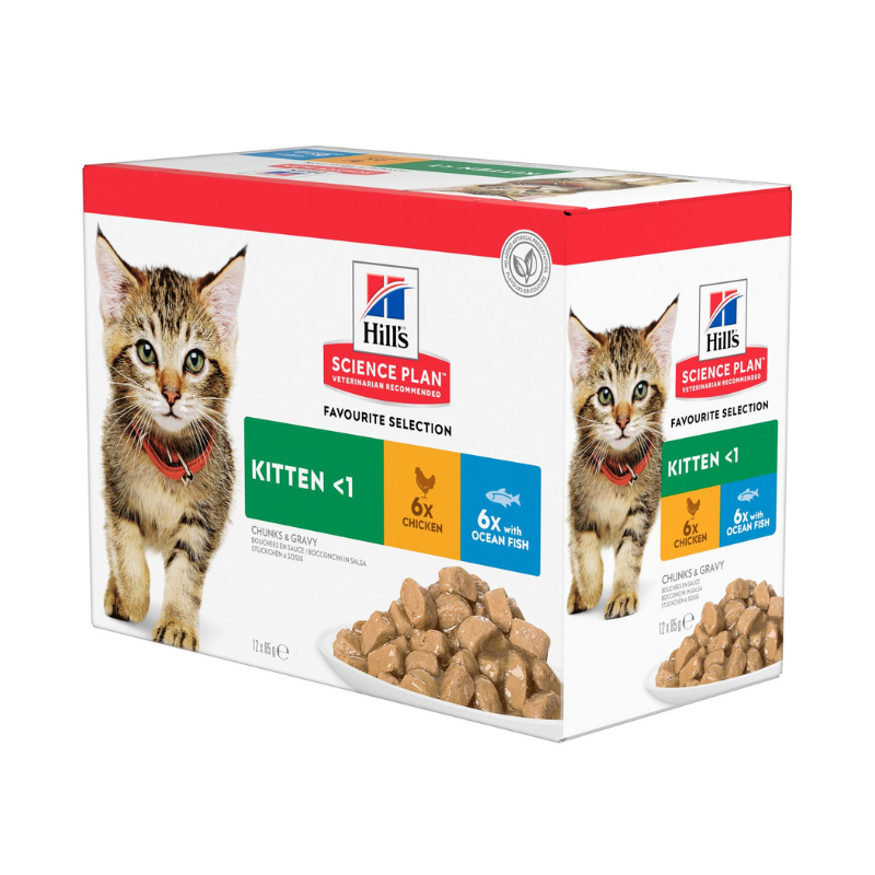 Hills Chicken And Ocean Fish Pouch Kitten Food (12x85g)