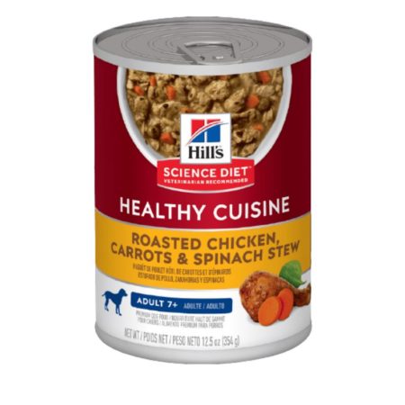Hills Mature Adult Roasted Chicken, Carrots & Spinach Stew Dog Food (354g)