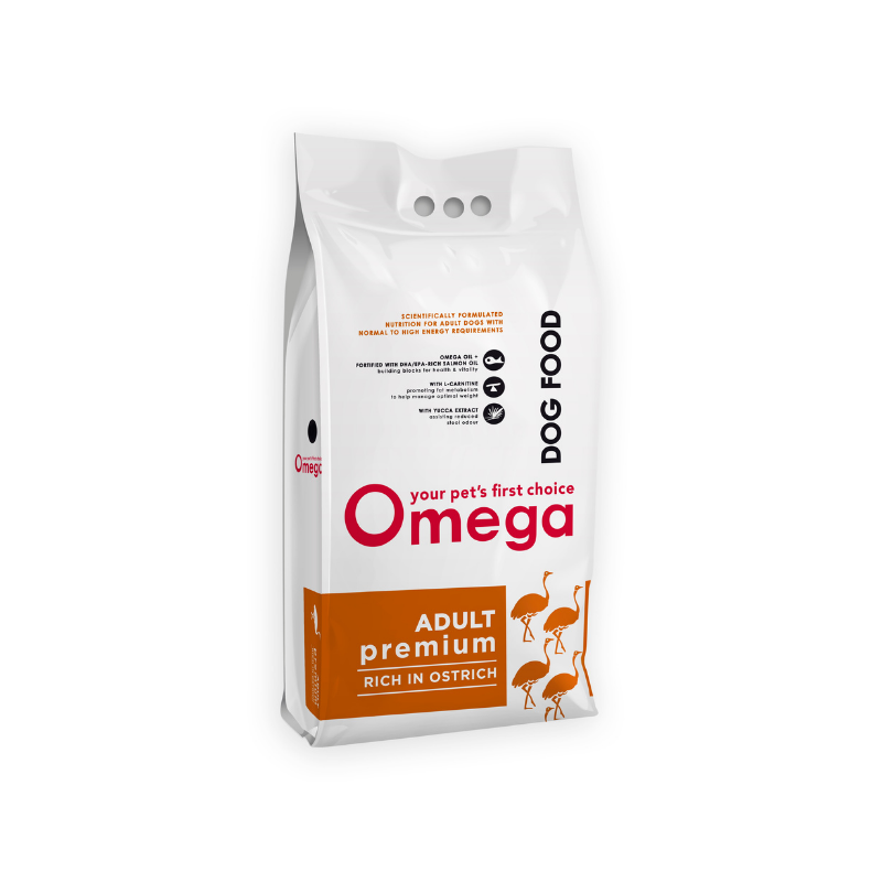 Omega Premium Ostrich Adult Dog Food (8kg)