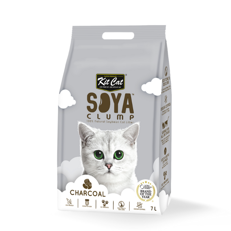 Kit Cat Soya Clumping Cat Litter Charcoal (2.8kg)