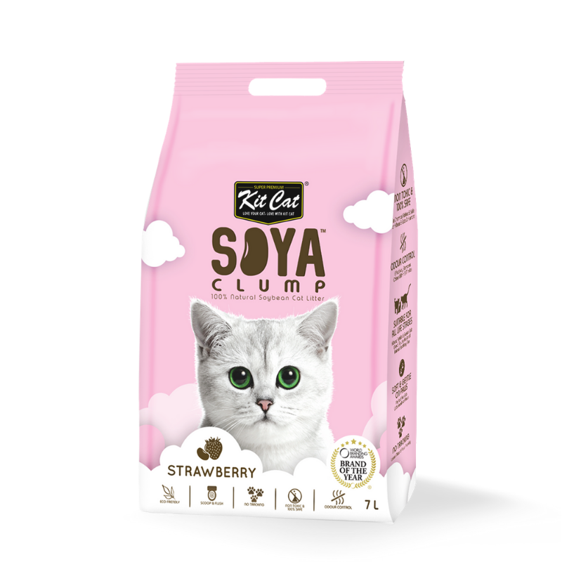 Kit Cat Soya Clumping Cat Litter Strawberry (2.8kg)