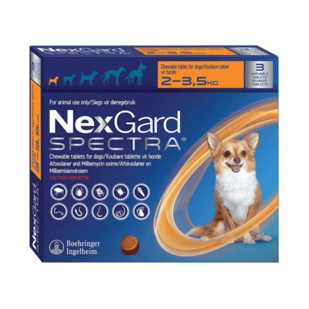 NexGard Spectra For Extra Small Dogs 3 Pack (2-3.5kg)