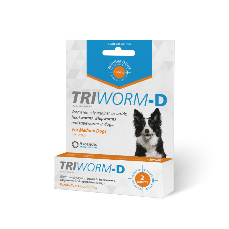 Triworm-D Deworming Tablets For Medium Dogs (2x10) - Image 2