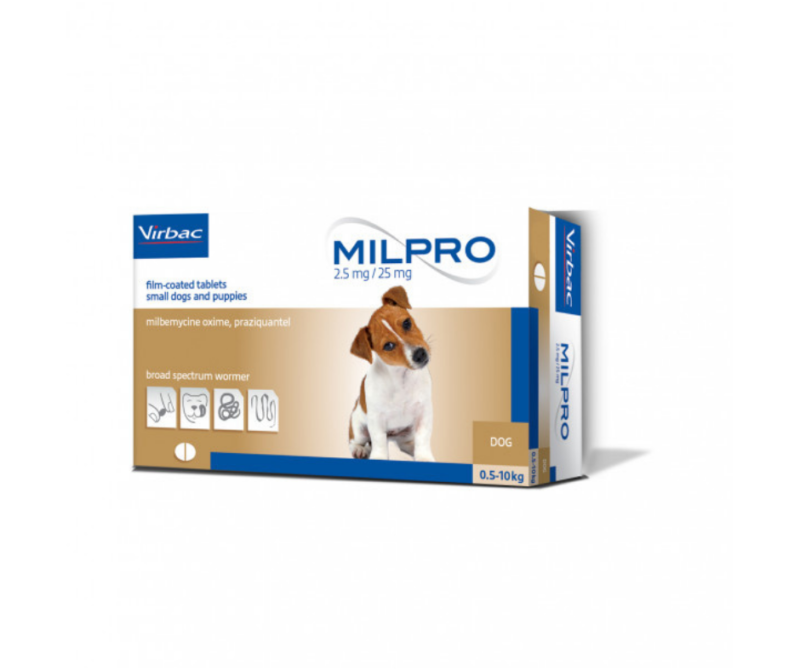 Virbac Milpro Puppy & Dog Deworming Tablet (0.5-5kg)