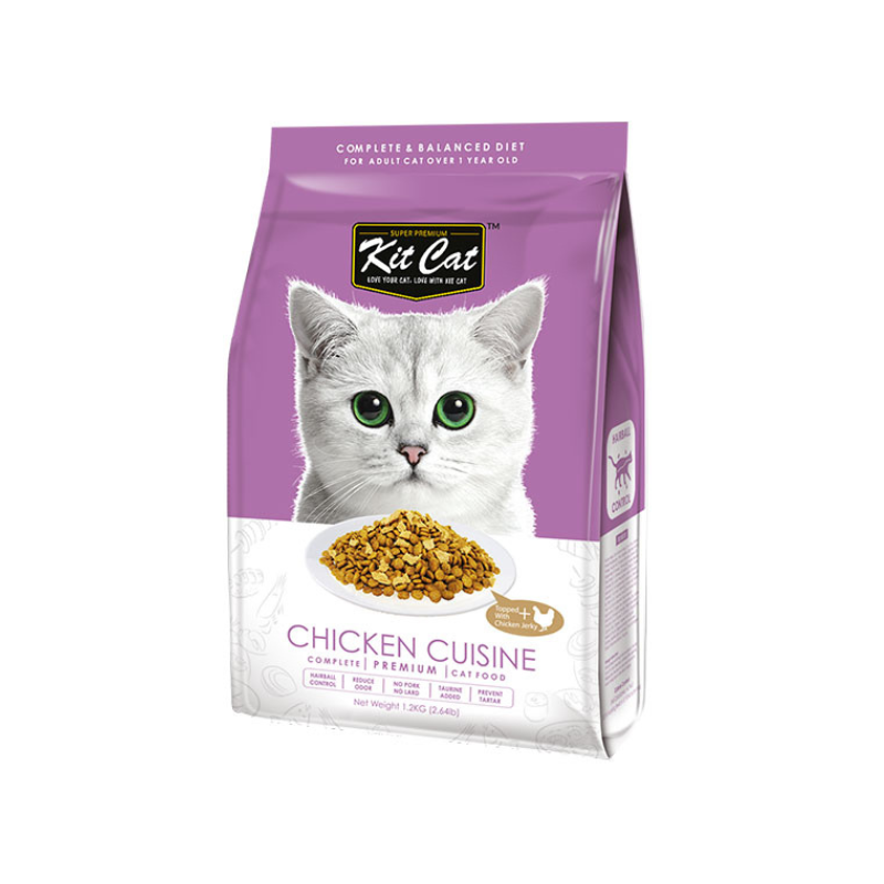 Kit Cat Chicken Cuisine (Hairball Control) Dry Cat Food (5kg)