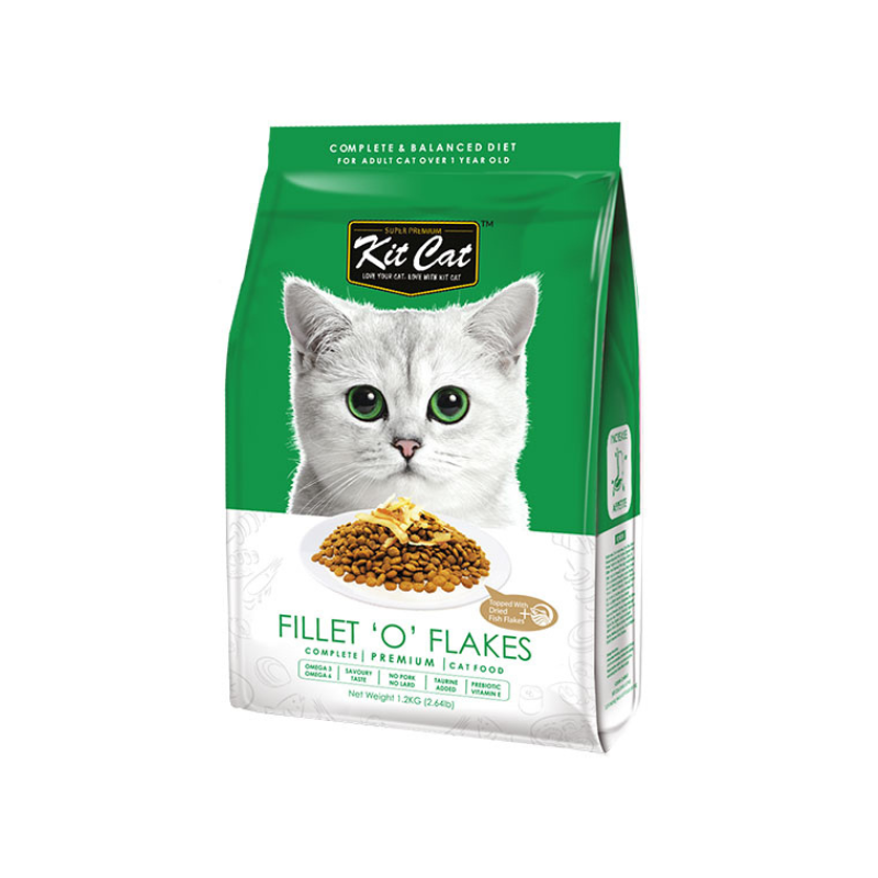 Kit Cat Fillet ‘O’ Flakes (Ideal For Picky Eaters) Dry Cat Food (1.2kg)