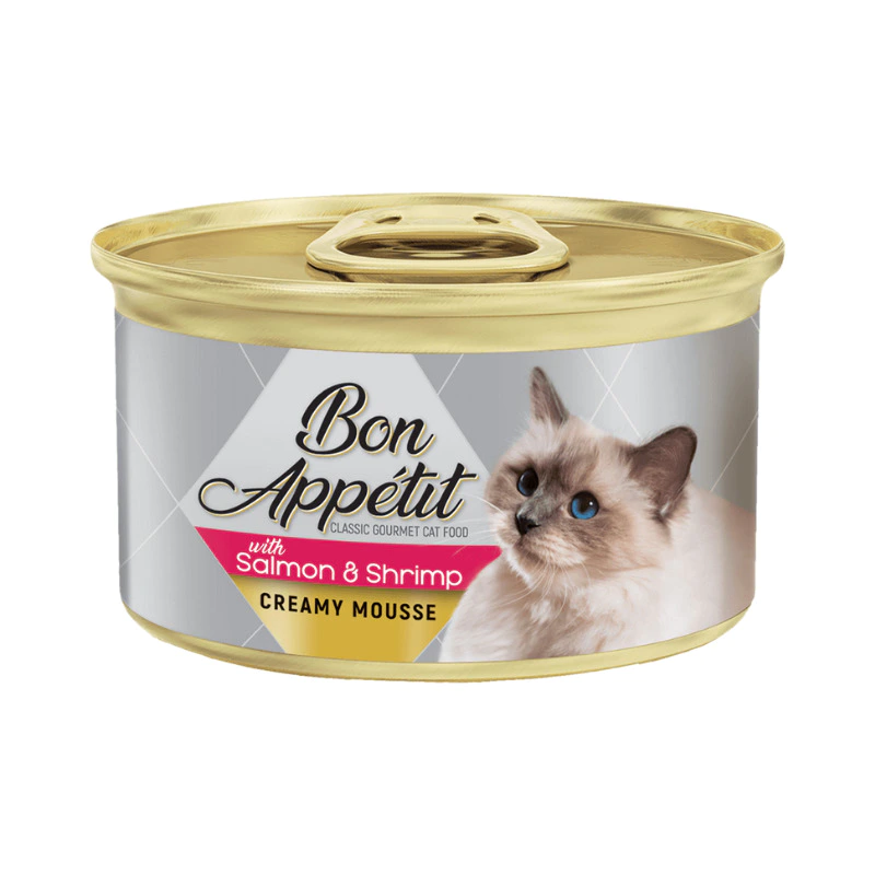 Bon Appetit Creamy Cat Mousse Salmon And Shrimp 85gm (Tray Of 12)