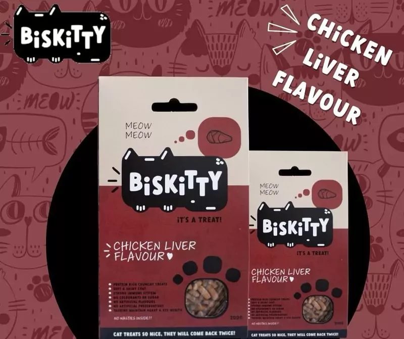 Biskitty Chicken Liver Cat Treats (200g)