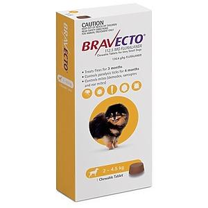 Buy Bravecto Chew For Miniature Dogs 2 4.5kg Best Price Online