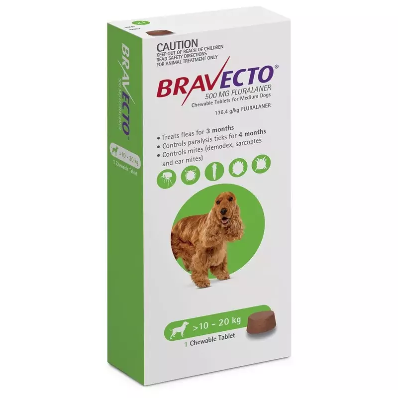 Bravecto Chew For Medium Dogs (10-20kg)
