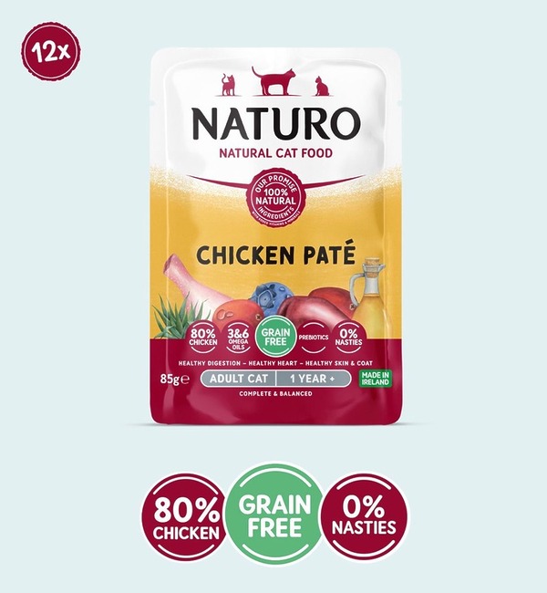 Naturo Cat Chicken Paté Pouch (85g x 12)