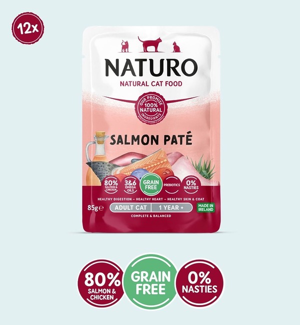 Naturo Cat Salmon Paté Pouch (85g x 12)