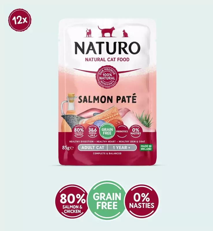 Naturo Cat Salmon Paté Pouch (85g x 12)