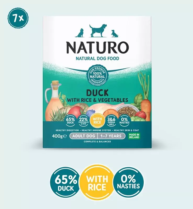 Naturo Adult Dog Duck with Rice and Vegetables (400g x 7)