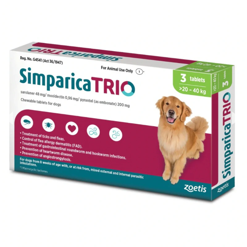 Simparica Trio For Large Dogs (20-40kg)