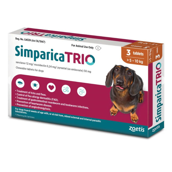 Simparica Trio For Dogs (5-10kg)