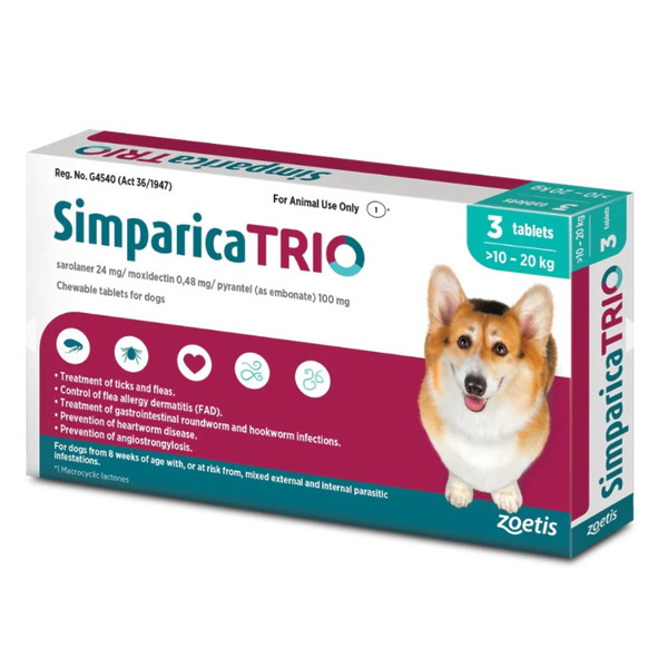 Simparica Trio For Dogs (10-20kg)