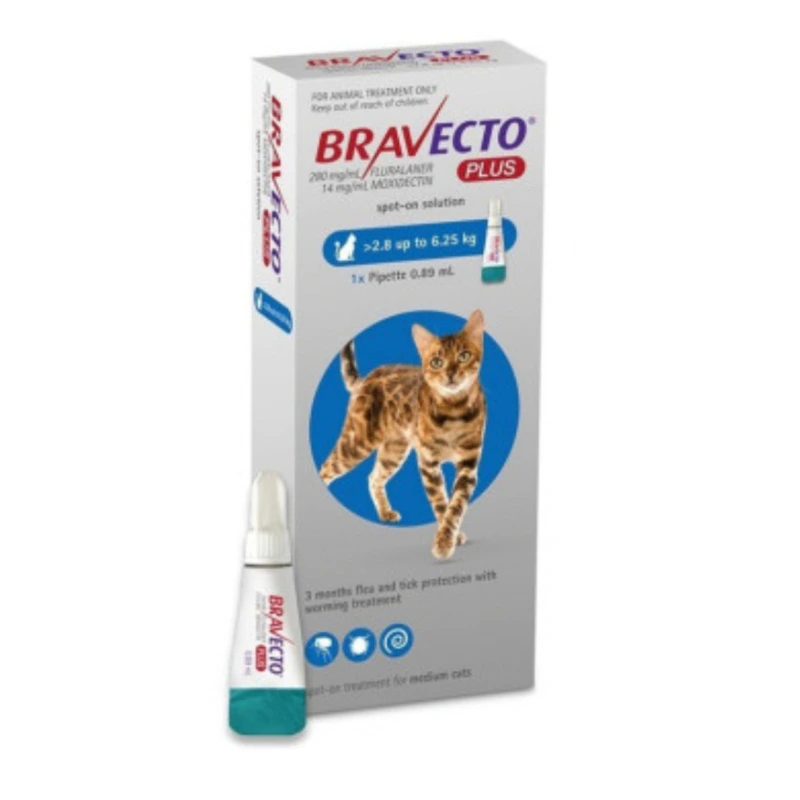 Bravecto Plus Spot On For Medium Cats (2.8-6.25kg)