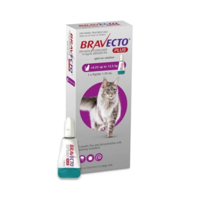 Bravecto Plus Spot On For Large Cats (6.25-12.5kg)