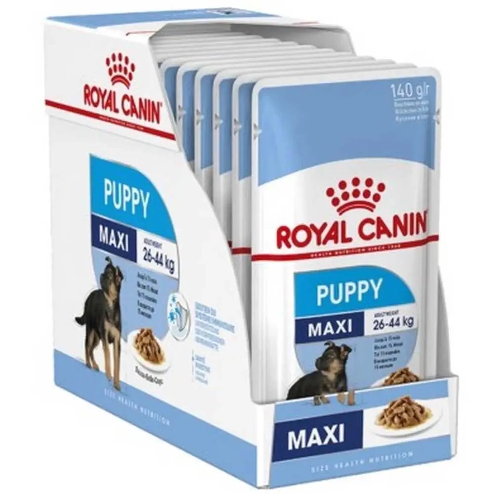 Royal Canin Maxi Puppy Wet Food Pouches - 10x140g
