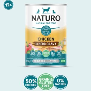 Naturo Adult Dog Chicken in a Herb Gravy - Grain & Gluten Free Dog Food | 390g Cans